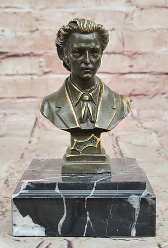 Frederic Chopin Classical Composer Bust Sculpture Statue Piano Decor Music Art by Fisher Artwork Sale Gift Figurine by Think Bronze