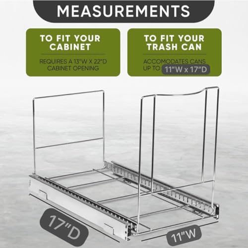 Kitchenflex KF004 Pull Out Trash Can Under Cabinet - Bin Not Included | Space-Saving Cabinet Solution With Easy Installation | Efficient Waste Management| Pull Out Garbage Can For Kitchen Cabinet thumb #1