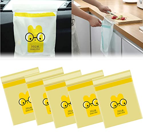 Image of 75pcs Car Trash Bags Disposable (Yellow Cartoon)