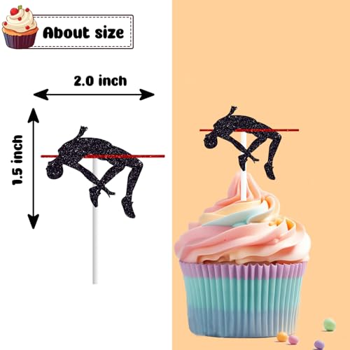 18 PCS Track and Field Cupcake Toppers Sports Running High Jump Javelin Throw Cake Decor Picks Track and Field Birthday Party Decorations Supplies - Thumbnail 5