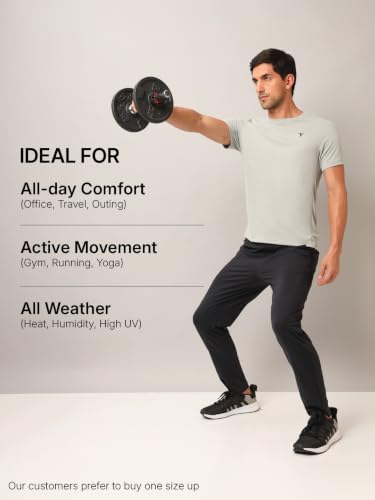 Image of TECHNOSPORT Men's Slim Fit Polyester Activewear Sports T-Shirt with Moisture-Wicking Comfort for Workout, Running & Gym