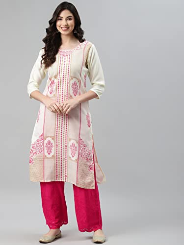 Image of Aarika Women's Cream Color Printed Kurti