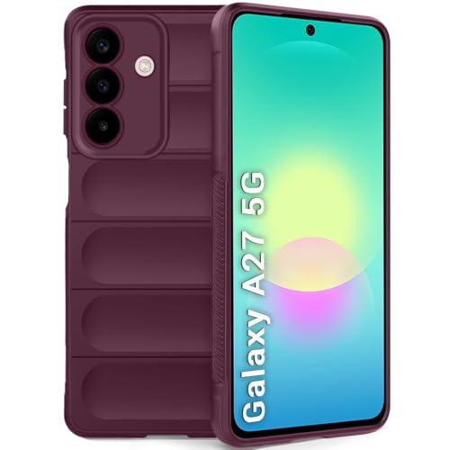 Image of TheGiftKart Liquid Silicon Back Cover Case for Samsung Galaxy A27 5G | Shockproof Military Grade Protection | Micro-Fibre Cloth On Inner Side | Anti-Slip Grip Back Cover Samsung A27 5G (TPU, Maroon)