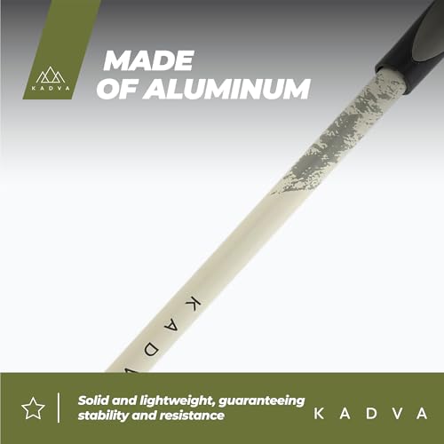 KADVA HALNA Nordic Walking Stöcke in Grün, verstellbare Größe 84-135 cm Quick Lock System für stabile und sichere Fixierung des Griffs aus strapazierfähigem PP und TPR