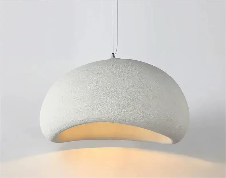 Lampe suspendue design blanc neutre D40cm - Lustre plafond Loft