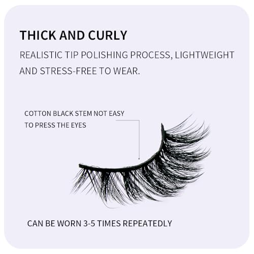 False Eyelashes 7 Pairs 3D Strip Faux Mink Eyelash Natural Lashes Fluffy Wispy Cat Fox-BN10 — view 4