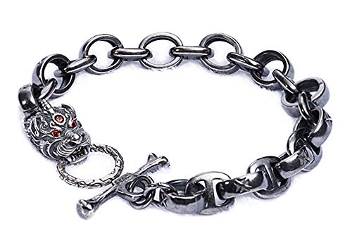Bracelet Dragon Licorne Argent 925 Style Chinois Punk Homme Femme Bijou