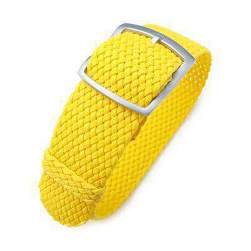 Preisvergleich Produktbild STRAPCODE Fabric Uhrenarmband 20mm MiLTAT Uhrenarmband, gelb, sandgestrahlt Ladder Lock Slider Buckle