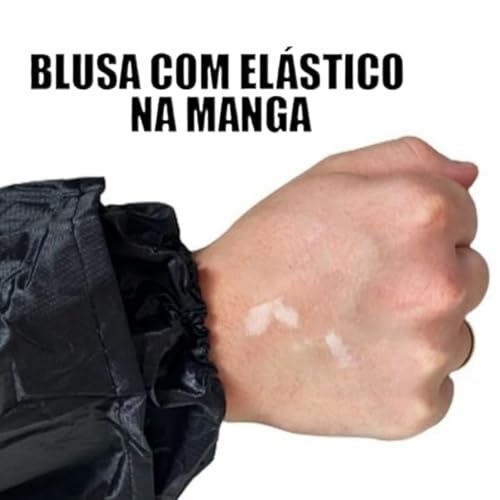 Capa De Chuva de Motoboy Conjunto Calça e Jaqueta IMPERMEÁVEL/REFORÇADA - TAM G PRETA