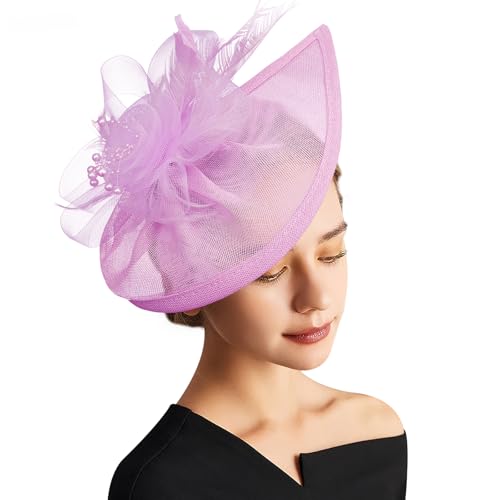 Image of DRESHOW Women Fascinator Hats Tea Party Hat Vintage Pillbox Hat Headband for Cocktail