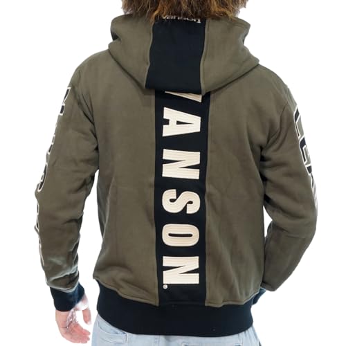 [バンソン] ラインロゴ 刺繍 裏毛 スウェットパーカー メンズ nvsz-2308 (XL, オリーブ)