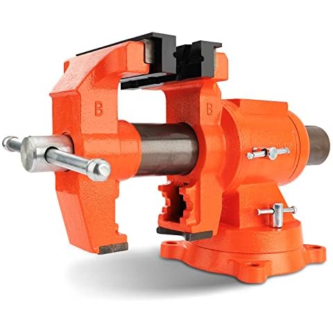 PONY Heavy Duty Bench Vise with 360-Degree Swivel Base and Anvil Cover