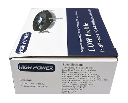Ventilateur LGA1700 28mm HIGH POWER pour PC de bureau compact mini-ITX