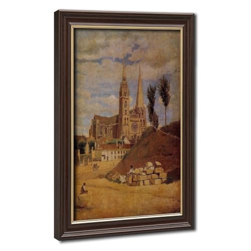 Poster cathédrale de Chartres de Corot en impression sur toile haut de gamme