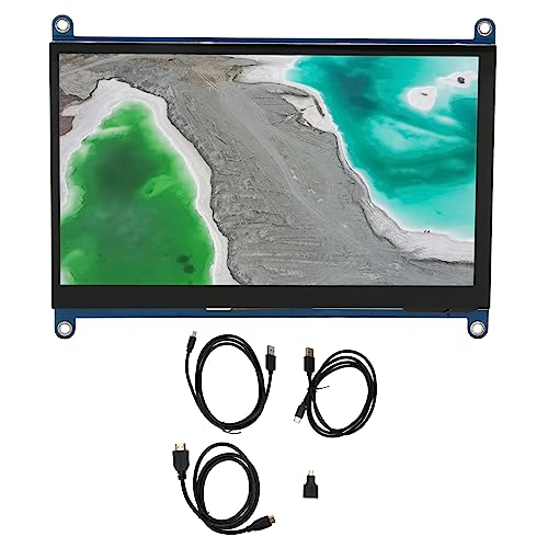 7-Zoll-IPS-Touchscreen für Rapbberry Pi 4, 1024 X 600 Kapazitiver HDMI-tragbarer Monitor, Typ-C-Netzteil, für Rapbberry Pi 3 2 1 B, PC, Fernseher, Videospielkonsolen (Bildschirmmodul und Kabel)