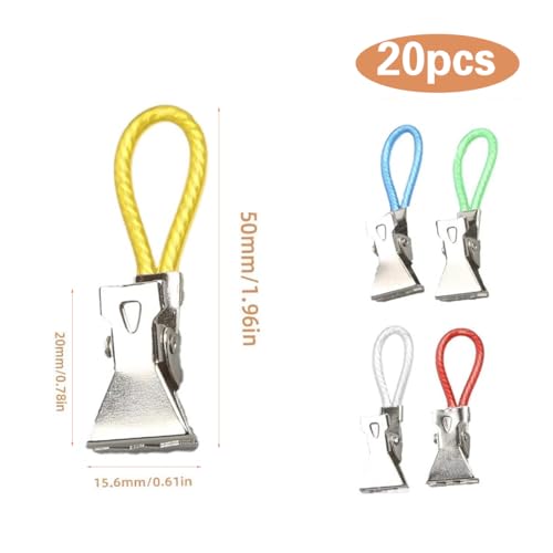 Vikrami lighting 20 Stück Handtuch Klammern, Aufhänger für Handtücher, Handtuchs Aufhänger, Handtuchclips, Geschirrtücher Hake Bunte Handtuchs Klammer für Bad Kücher