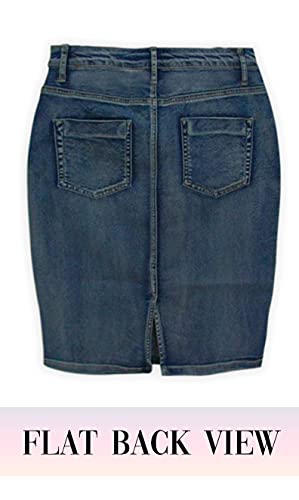 Womens Super Comfy Stretch Denim Skirt SKS22884 Medium Blue 10