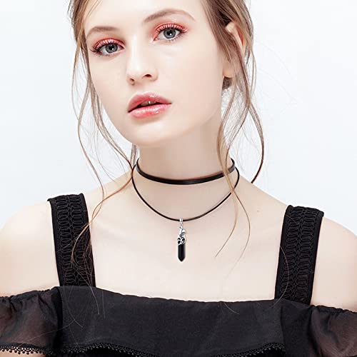 Cuoka Miracle Wolf Necklace 925 Sterling Silver Wolf Crystal Pendant Wolf Head Jewelry Wolf Gift For Boy Women Men (Black) #TOP2