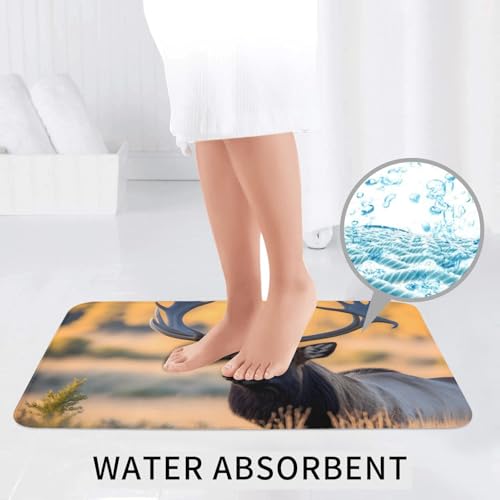 Tapis de bain motif élan chic et antidérapant pour sublimer votre salle d'eau