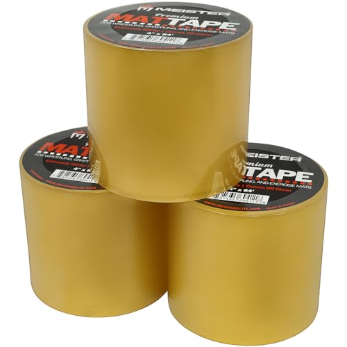 Meister Premium Mat Tape for Wrestling, Grappling and Exercise Mats - Clear - 4" x 84ft - 3 Rolls - Thumbnail 3