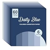 FYSUIMU 60 Sheets 12 x 12 Inch Dusty Blue Colored Card Stock Thick Paper Cards Gradient Scrapbook Paper for Prints DIY Arts Crafts School Office Home Supplies, 65LB