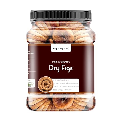 AYUORGANIX Afghani Anjeer 415gm | Medium Size Figs Rich Source of Vitamins & Dietary Fiber | Healthy Snack for Festive Gifting | Low in Calories | Fat Free | Farm Sourced Jar Pack (415gm)