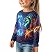 ZPINXIGN Cool Lightning Dragon Print Boys Graphic Tees Stylish Long Sleeve Shirts for Kids 7-8 Fall Tops for Outdoor Play Travel Camping Cozy Crewneck Sweatshirt