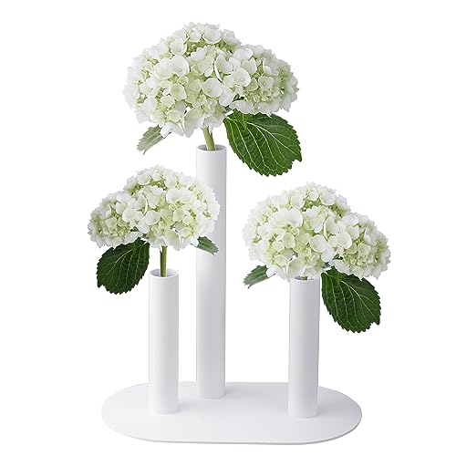 Gartely Exquisite Table Stem Vase Flower Frog Arrangement Single Flower Vase Floral Arranging Kit Centerpiece Wedding Decorative Ikebana Flower Vase Modern Metal Tube Bud Vase cover