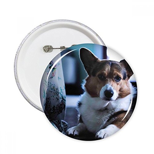 Badge Corgi rond L en métal pour customiser les vêtements