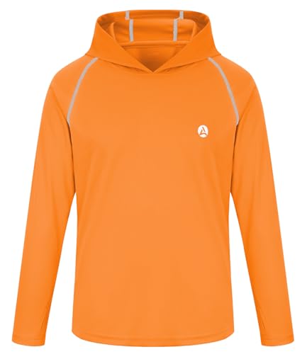 Image of Boys Grils Long Sleeve Sun Shirts UPF50+ Hoodie Thumbhole Rash Guard Quick Dry Atheltic Hiking Workout Water Playing