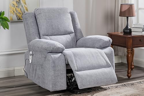 Kaimei Electric Power Lift Chair with Massage & Heat for Elderly, Recliner with Remote Control, Timing Function, Gray
