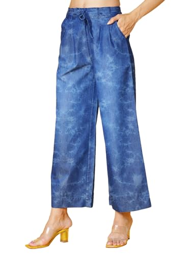 Image of NOVIO Cotton Blend Women Mid Rise Fashion Palazzo for Women