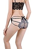 Women's Sexy Sheer Lace Bikini Panties Floral Tattoo Embroidered V-Back Criss Cross Panties Lingerie...