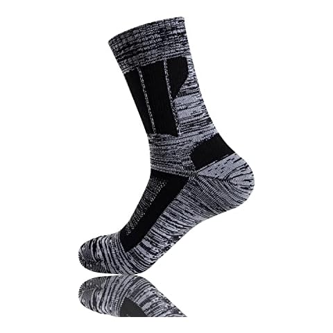 VFAMAN Waterproof socks for MEN & WOMEN.Ankle Length Sock, Suitable for Cycling, Skiing, Mountain Biking (M, Gray-black) Cover