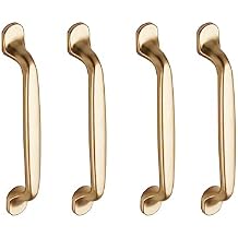 4 Pcs Brushed Gold Cabinet Pulls Two Holes Pull Konbs Hardware Handle Hole Centers Kitchen Cabinet Handle for Cabinets Cupboard Handles Drawer 6226C-128