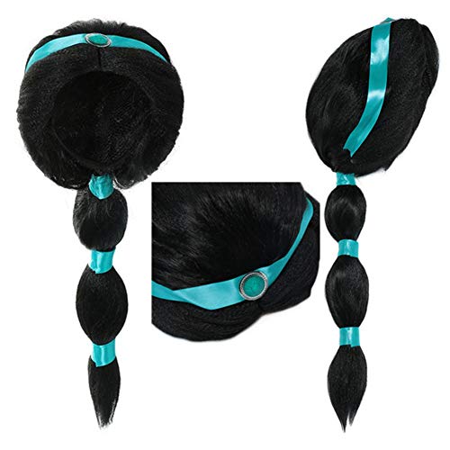 Yosbabe JASMINEWIG001 Arabian Princess Wig For Girls Jasmine Braid With Princess Tiara Princess Dress Up Costume Cosplay Halloween Accessories thumb #1