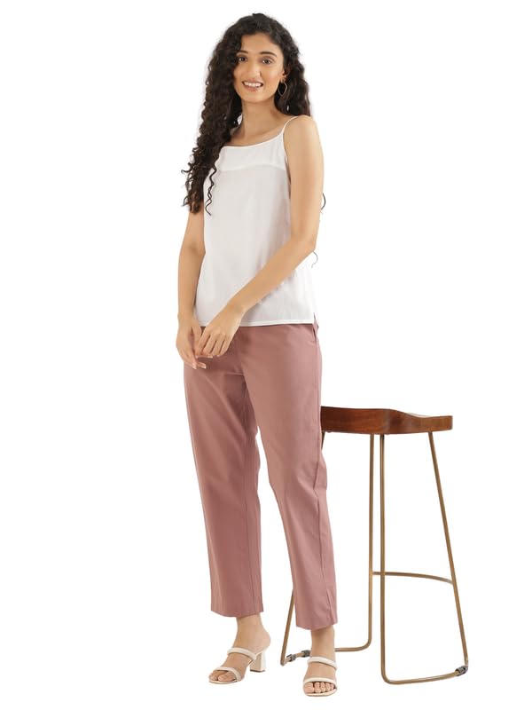 Image of SAADAA Women's 100% Cotton Camisole Top | Soft & Breathable Cambric Fabric | Adjustable Straps, Square Neckline | Comfortable All-Day Wear