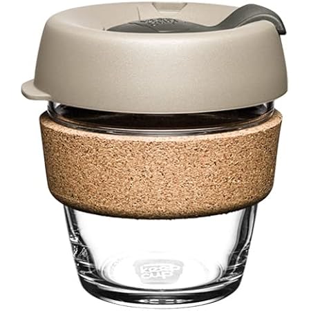 KeepCup Reusable Tempered Glass Coffee Cup | Travel Mug with Splash Proof Lid, Brew Cork Band, Lightweight, BPA Free | Extra Small | 6oz / 177ml | Filter