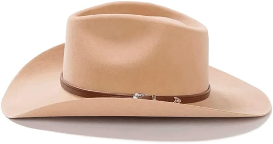 Retro Sheep Felt Hat Belt Decoration Curved Eaves Outdoor Hat Western Cowboy Wool Hat