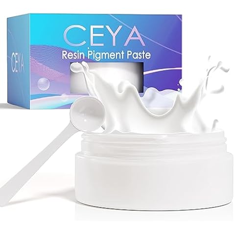 Ceya White Resin Pigment Paste, 3.5oz/100g Epoxy Dye Pigment Opaque Epoxy Resin Tint Higher Concentrated Colorant for Resin Coloring, Crafts Tumblers, Jewelry Paint, Ocean Waves Water & Cloud Effects Cover