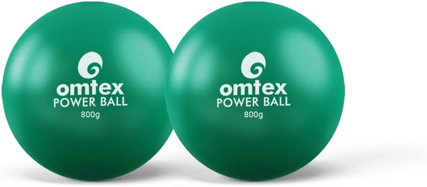omtex Weighted Balls 800g for Power Hitting, Batting and Pitching Training Suitable for Teenager & Athlete, Build Strength and Muscle, Improve Technique and Form (Green Pack of 2)