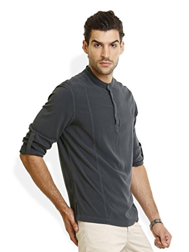Image of Identiti Men Solid Slim Fit 100% Viscose Casual Shirt /Kurta for Men