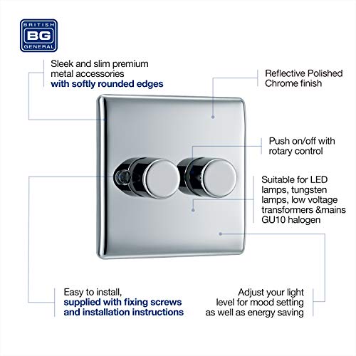 BG Electrical Interruttore Doppio dimmer in
