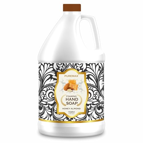 Puremax Foaming Hand Soap Refill 1 Gallon (128 Fl Oz), Honey Almond Scent, Rich & Creamy Foam, Dye-Free, for Foaming Dispensers Only, Made in USA, Moisturizing, Gentle Cleansing by Puremax - Used condition - US$36.82
