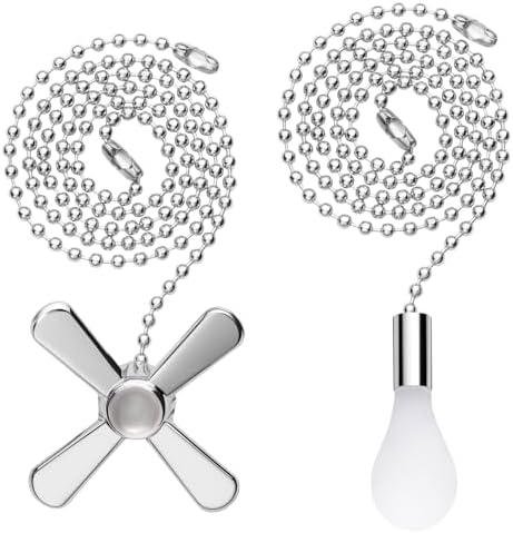 Ceiling Fan Pull Chain Extender, 24-inch Extra Long with Decorative Frosted Glass Bulb and Fan Cord, Fit All Standard 3mm Diameter Ceiling Fans and Light Fixtures Factory Pull