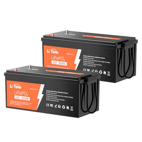Litime 12V 300Ah Lithium LiFePO4 Battery, 4000+ Deep Cycle Battery, Ma