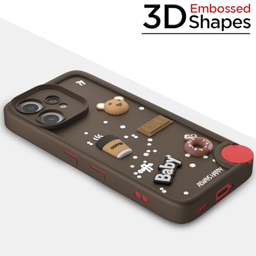 Image of Outlouders Back Cover for CMF by Nothing Phone 2 Pro 5G | 3D Cartoon Bear Cute Fun Silicone Full Body Protection Bumper Case (Brown)