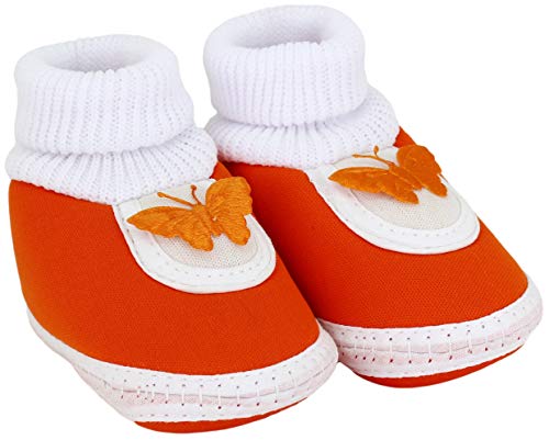 Image of Neska Moda 0 To 6 Months Baby Boys & Girls Cotton Butterfly Slip On Baby Booties
