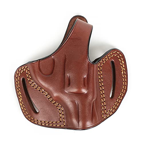 EDS Holster for Ruger LCR 9MM 38 SPL, 22LR, 357MAG Revolver 2 inch OWB Leather Gun Holster (Brown)