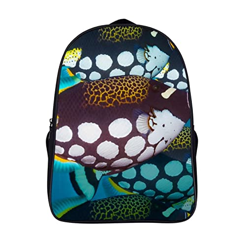 Sac à dos de travail et voyage à motif poisson pour homme et femme